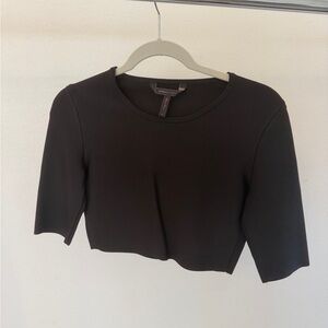 BCBGMaxAzria Fitted Black Crop Top